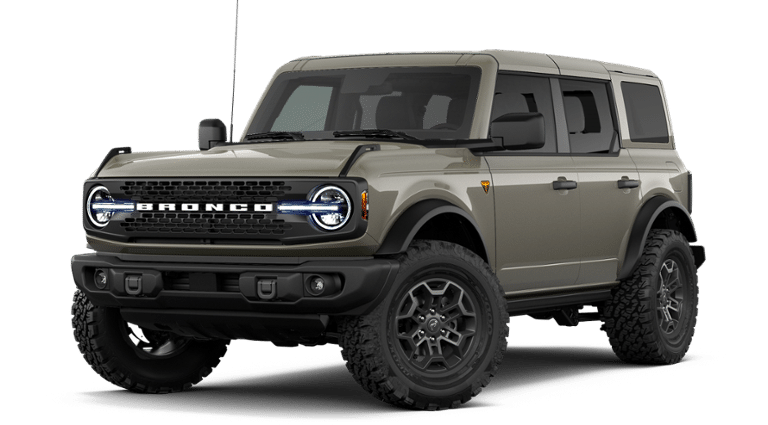 2026 Ford Bronco Badlands in Gray — front three-quarter view