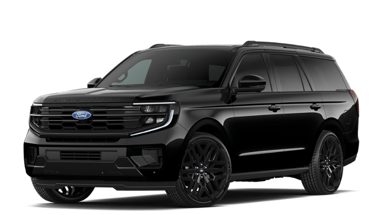 2027 Ford Expedition Platinum in Black — front three-quarter view