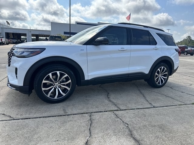 2026 Ford Explorer ST-Line in White — front three-quarter view