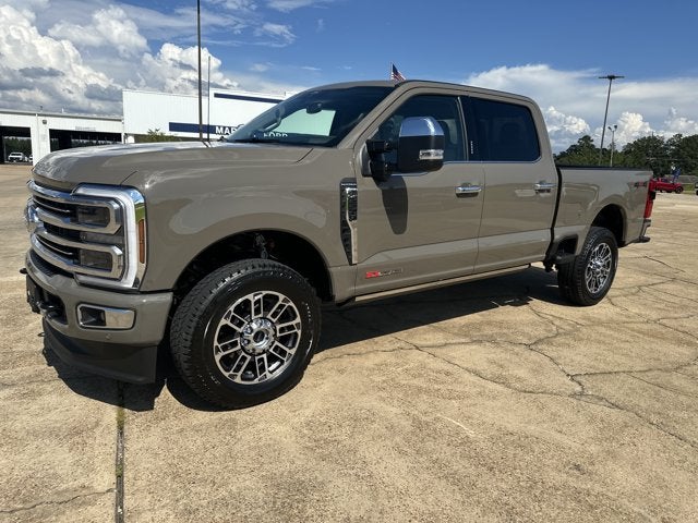 2026 Ford Super Duty F-250 Platinum in Marsh Gray — front three-quarter view