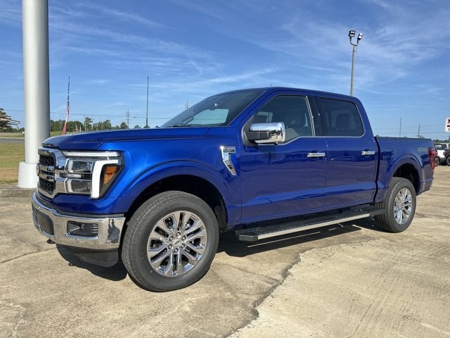2026 Ford F-150 Lariat in Argon Blue Metallic — front three-quarter view